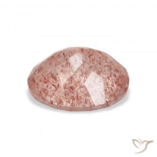 Quarzo fragola Rosa medio naturale da 3.29 ct, Ovale, Trasparente