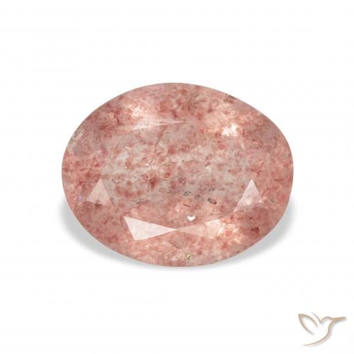 2.94ct Naturale Rosa arancione Quarzo Fragola, Ovale, Trasparente