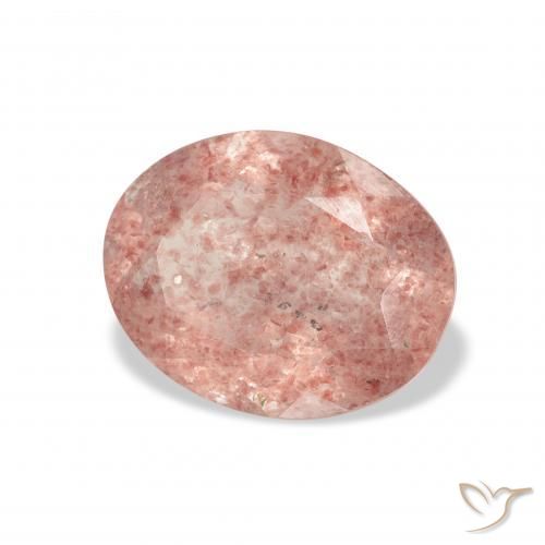 Quarzo fragola Rosa arancione naturale da 2.94 ct, Ovale, Trasparente