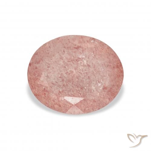 3.68ct Naturale Rosa terroso Quarzo Fragola, Ovale, Trasparente