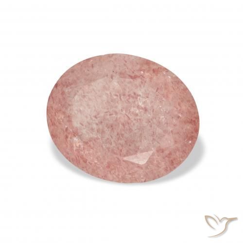 Quarzo fragola Rosa terroso naturale da 3.68 ct, Ovale, Trasparente