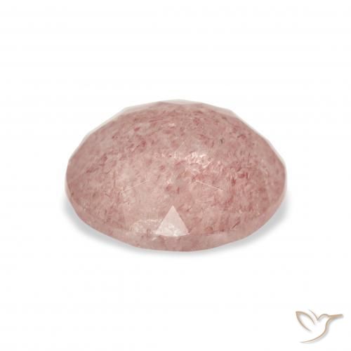 Quarzo fragola Rosa terroso naturale da 3.68 ct, Ovale, Trasparente