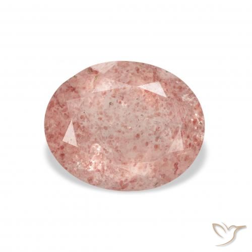 3.13ct Naturale Rosa terroso Quarzo Fragola, Ovale, Trasparente