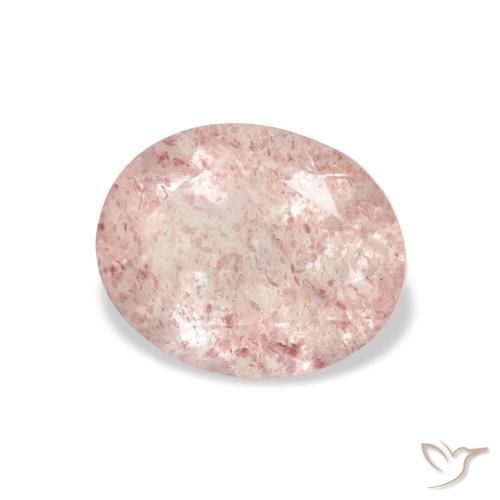 Quarzo fragola Rosa chiaro naturale da 3.40 ct, Ovale, Trasparente