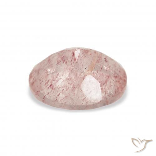 Quarzo fragola Rosa chiaro naturale da 3.40 ct, Ovale, Trasparente
