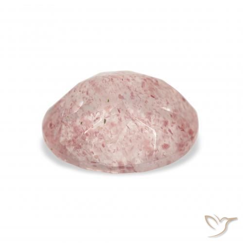 Quarzo fragola Rosa chiaro naturale da 3.42 ct, Ovale, Trasparente
