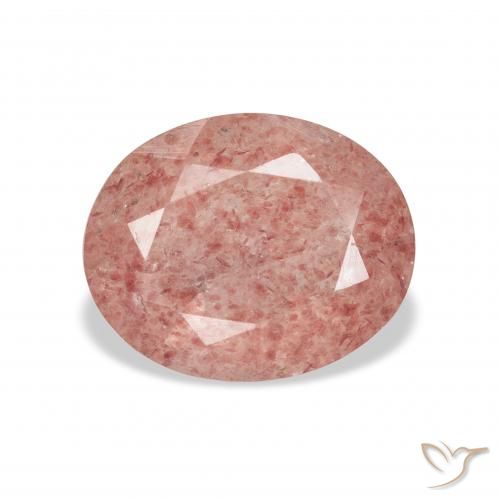 3.38ct Naturale rosa lampone Quarzo Fragola, Ovale, Trasparente