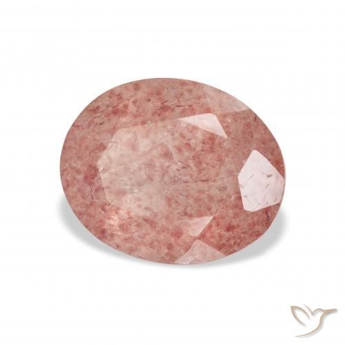 Quarzo fragola rosa lampone naturale da 3.38 ct, Ovale, Trasparente