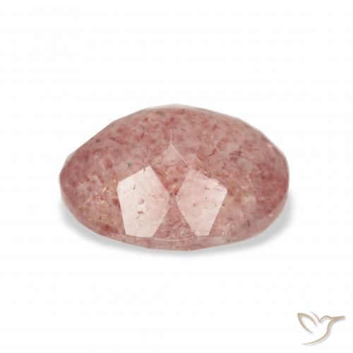 Quarzo fragola rosa lampone naturale da 3.38 ct, Ovale, Trasparente