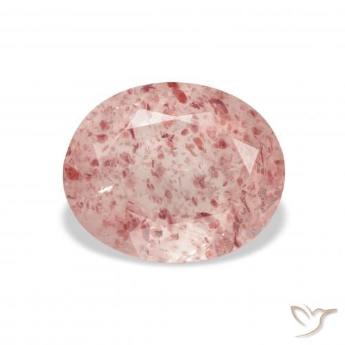 3.64ct Naturale Rosa medio Quarzo Fragola, Ovale, Trasparente
