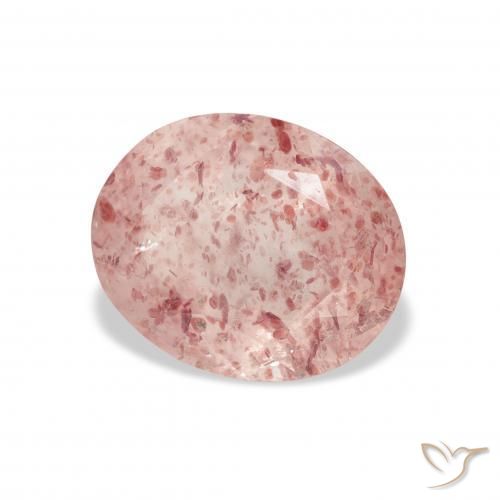 Quarzo fragola Rosa medio naturale da 3.64 ct, Ovale, Trasparente
