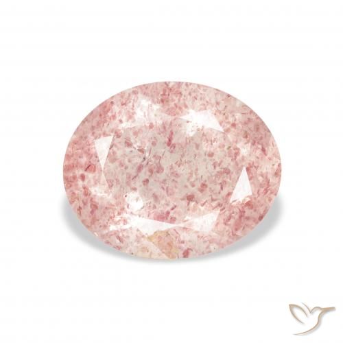 3.12ct Naturale Rosa chiaro Quarzo Fragola, Ovale, Trasparente