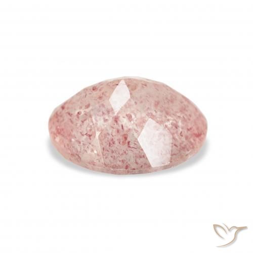 Quarzo fragola Rosa chiaro naturale da 3.12 ct, Ovale, Trasparente