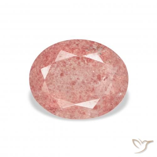 3.08ct Naturale rosa lampone Quarzo Fragola, Ovale, Trasparente