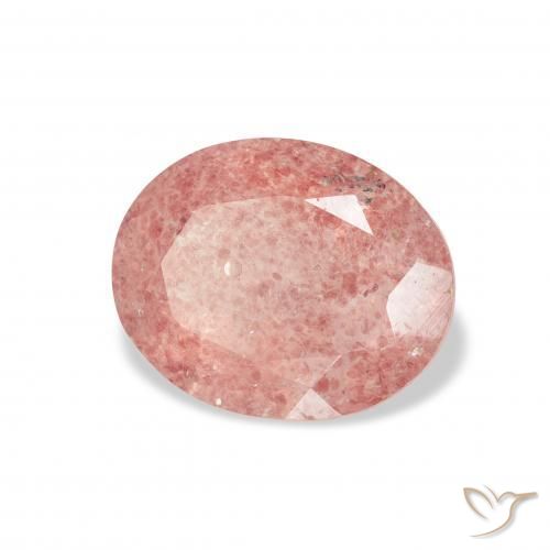 Quarzo fragola rosa lampone naturale da 3.08 ct, Ovale, Trasparente