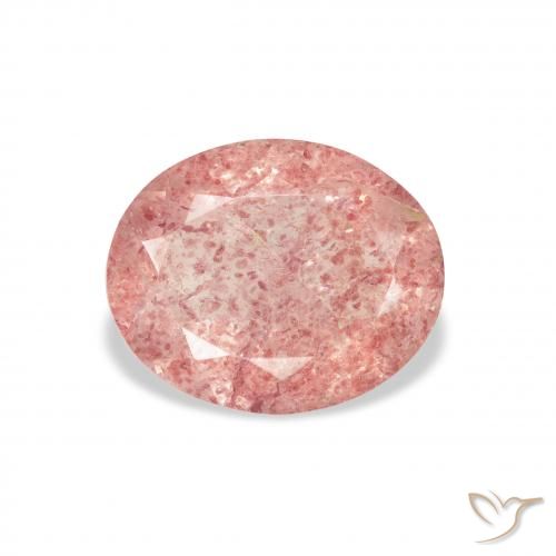 2.97ct Naturale Medium Light-Pink Quarzo Fragola, Ovale, Trasparente