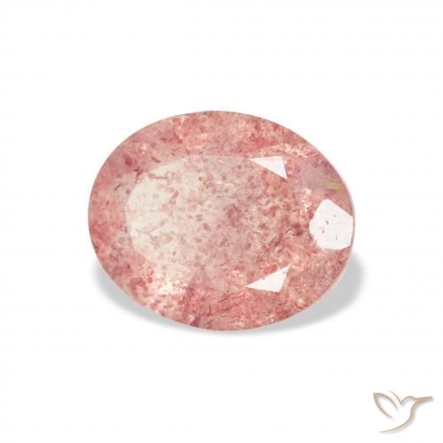 Quarzo fragola Medium Light-Pink naturale da 2.97 ct, Ovale, Trasparente