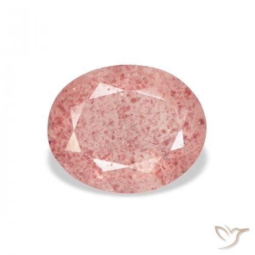 3.19ct Naturale Medium Light-Pink Quarzo Fragola, Ovale, Trasparente