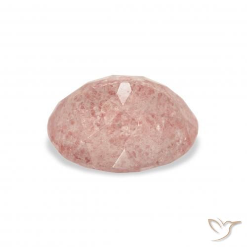 Quarzo fragola Rosa chiaro naturale da 3.09 ct, Ovale, Trasparente