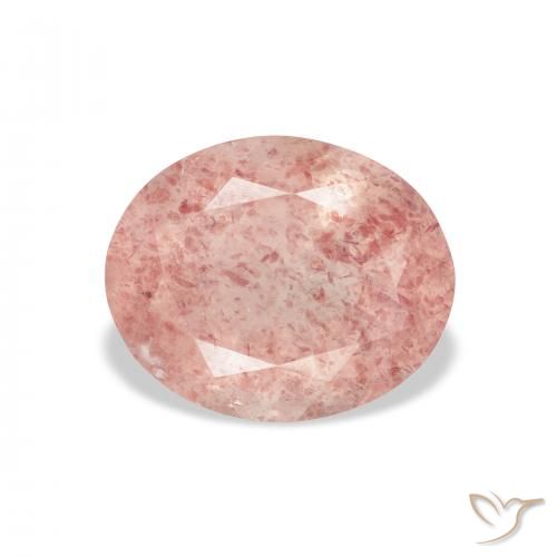 3.68ct Naturale Medium Light-Pink Quarzo Fragola, Ovale, Trasparente