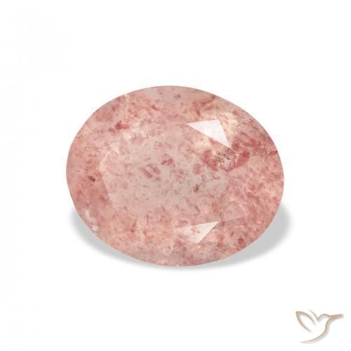 Quarzo fragola Medium Light-Pink naturale da 3.68 ct, Ovale, Trasparente
