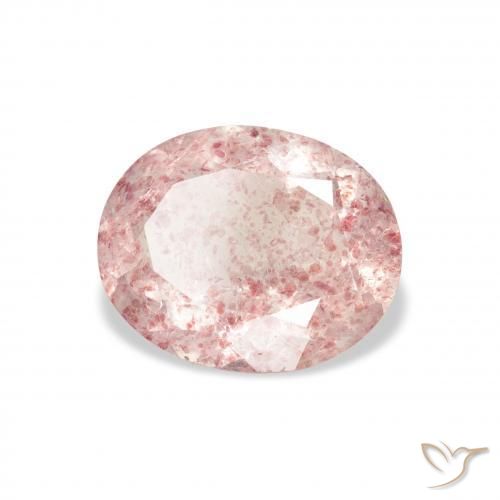 Quarzo fragola Rosa medio naturale da 2.96 ct, Ovale, Trasparente