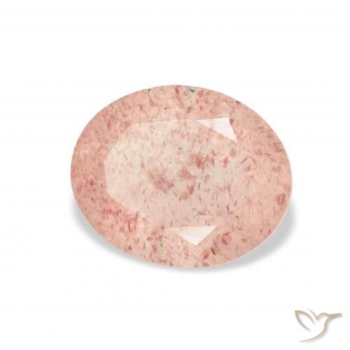 Quarzo fragola Rosa chiaro naturale da 3.09 ct, Ovale, Trasparente