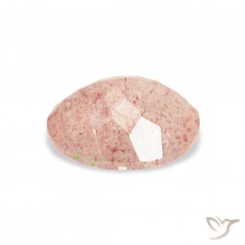 Quarzo fragola Rosa chiaro naturale da 3.09 ct, Ovale, Trasparente