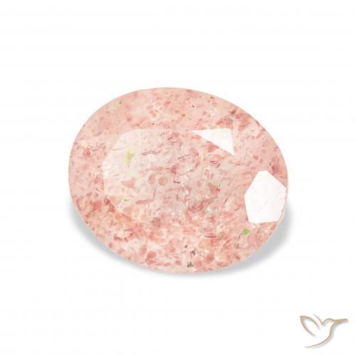 Quarzo fragola Rosa chiaro naturale da 3.17 ct, Ovale, Trasparente