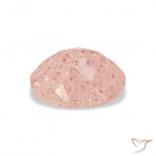 Quarzo fragola Rosa chiaro naturale da 3.17 ct, Ovale, Trasparente