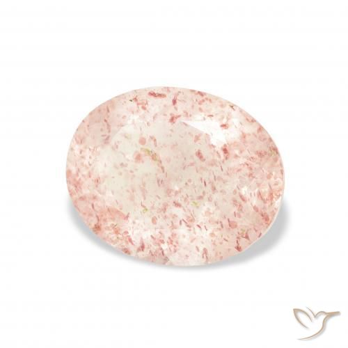 Quarzo fragola Rosa chiaro naturale da 2.91 ct, Ovale, Trasparente