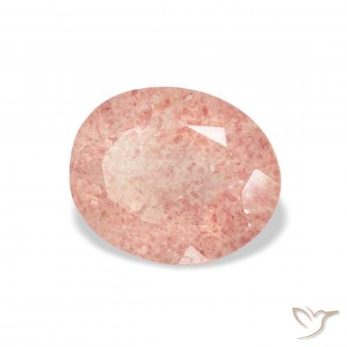 Quarzo fragola Rosa chiaro naturale da 2.94 ct, Ovale, Trasparente