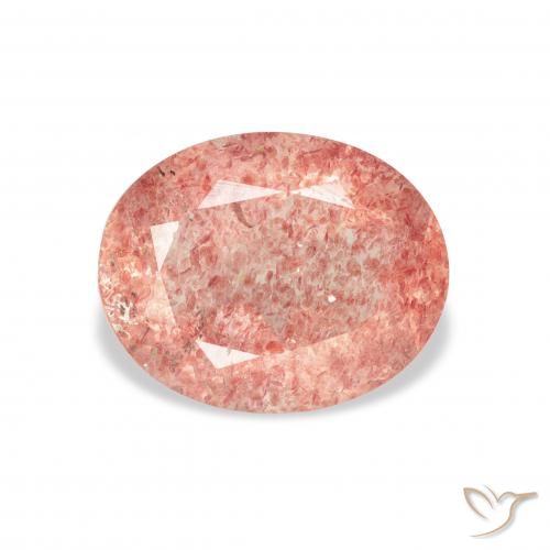 3.34ct Naturale rosa lampone Quarzo Fragola, Ovale, Trasparente