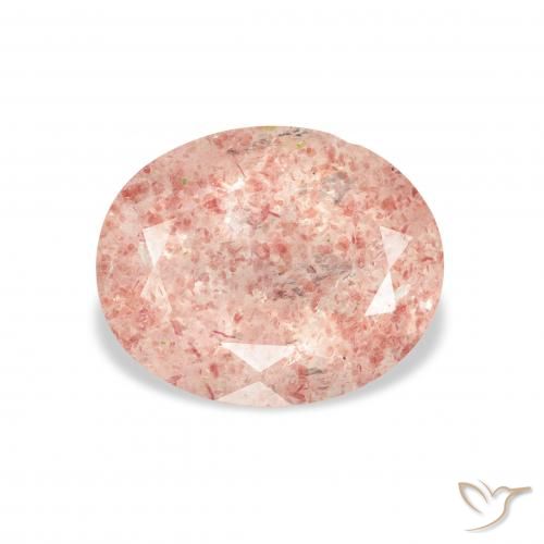 3.36ct Naturale Rosa chiaro Quarzo Fragola, Ovale, Trasparente