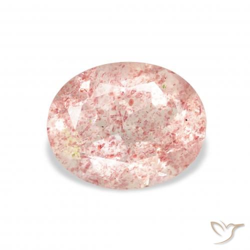 3.16ct Naturale Rosa chiaro Quarzo Fragola, Ovale, Trasparente