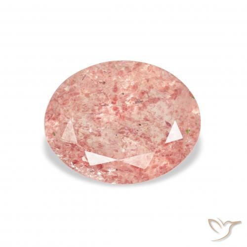 2.82ct Naturale Rosa arancio Quarzo Fragola, Ovale, Trasparente