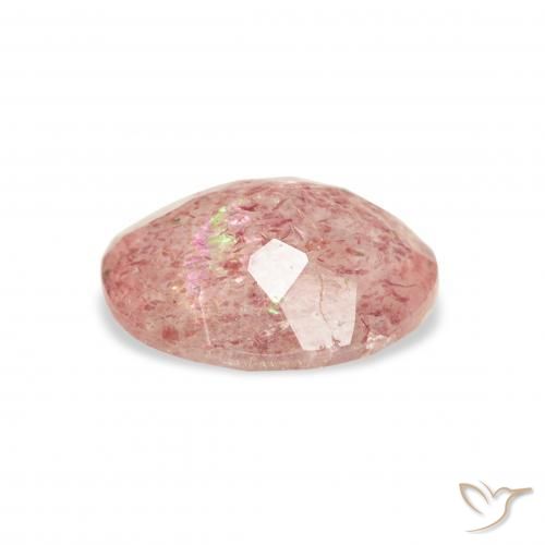 Quarzo fragola Rosa arancio naturale da 2.82 ct, Ovale, Trasparente