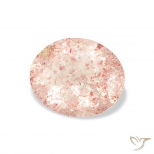 Quarzo fragola Rosa chiaro naturale da 2.85 ct, Ovale, Trasparente