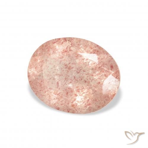 Quarzo fragola Rosa chiaro naturale da 3.06 ct, Ovale, Trasparente