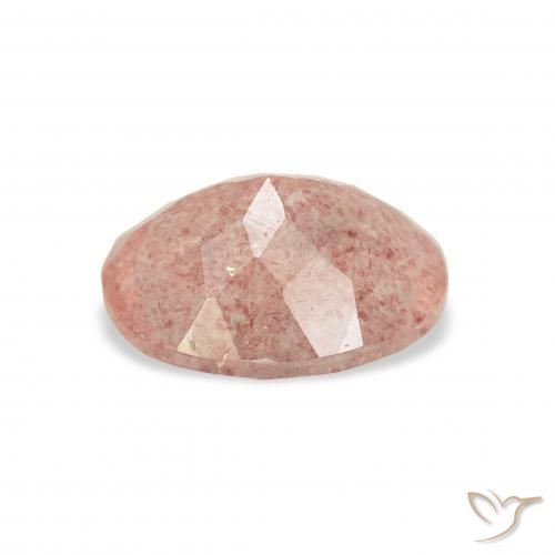 Quarzo fragola Rosa chiaro naturale da 3.06 ct, Ovale, Trasparente