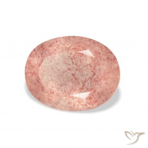 Quarzo fragola Rosa chiaro naturale da 3.41 ct, Ovale, Trasparente