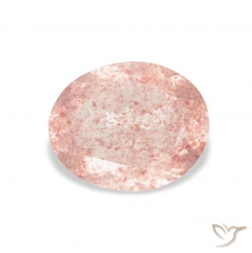2.90ct Naturale rosa fenicottero Quarzo Fragola, Ovale, Trasparente