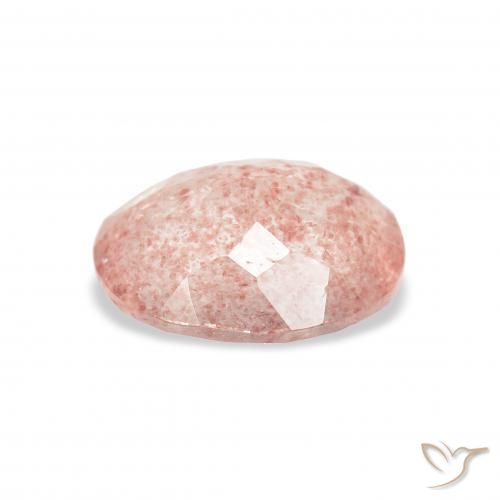 Quarzo fragola rosa fenicottero naturale da 2.90 ct, Ovale, Trasparente