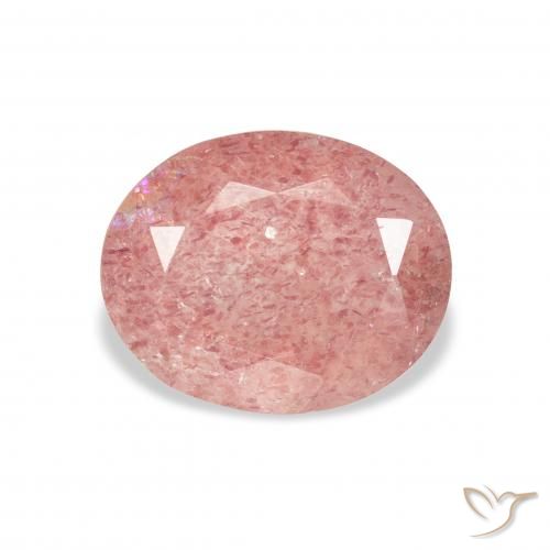 3.35ct Naturale Rosa rosa Quarzo Fragola, Ovale, Trasparente