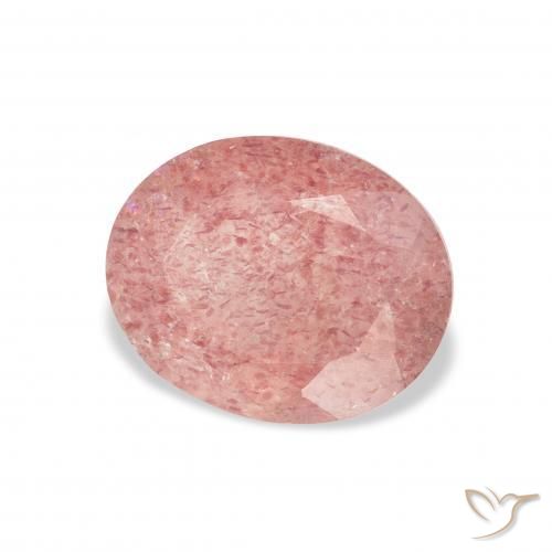 Quarzo fragola Rosa rosa naturale da 3.35 ct, Ovale, Trasparente