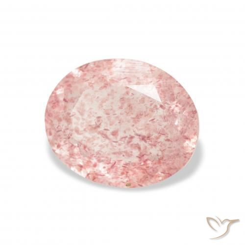Quarzo fragola Rosa terroso naturale da 2.98 ct, Ovale, Trasparente
