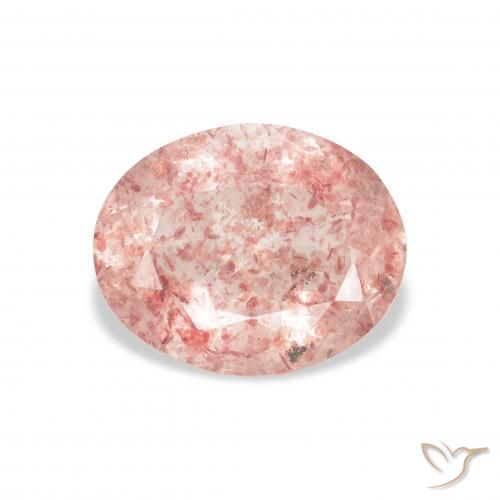 3.02ct Naturale Medium Light-Pink Quarzo Fragola, Ovale, Trasparente