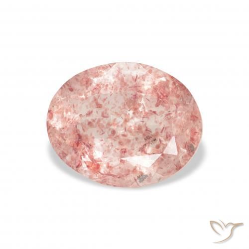 Quarzo fragola Medium Light-Pink naturale da 3.02 ct, Ovale, Trasparente