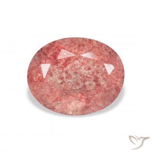 3.48ct Naturale rosa lampone Quarzo Fragola, Ovale, Trasparente