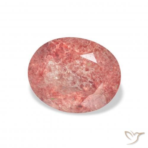Quarzo fragola rosa lampone naturale da 3.48 ct, Ovale, Trasparente